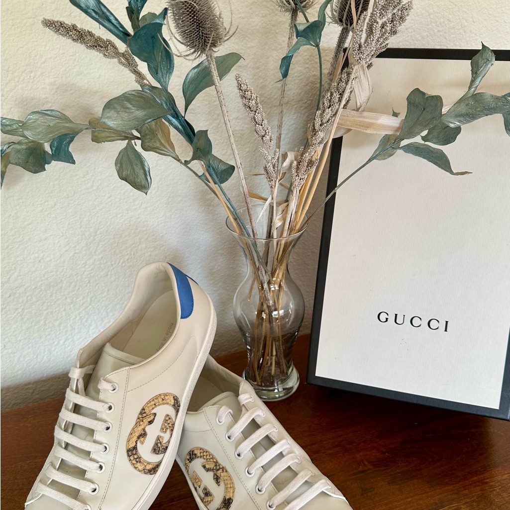 Limited Gucci Ace Sneaker With Python Logo